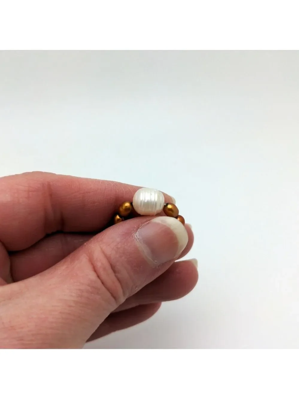 Handmade Baroque Pearl Gold Ring